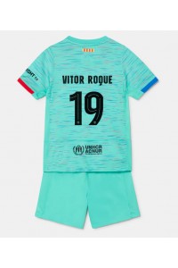 Barcelona Vitor Roque #19 Jalkapallovaatteet Lasten Kolmas peliasu 2023-24 Lyhythihainen (+ Lyhyet housut)